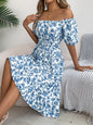 Floral Print Square Collar Dress Summer Fashion Ruffles Dresses Women's Clothing