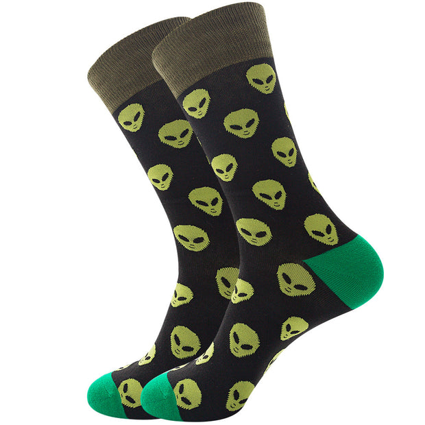 Women's Halloween Skull Alien Print Socks