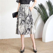 Women's Pants High Waist Wide Leg Pants Polka Dot Floral Half-length