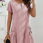 Best Selling Women's Clothes Summer Zipper Collar Dress