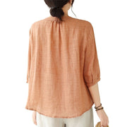 Short-sleeved T-shirt Summer New Belly Top High-end Linen